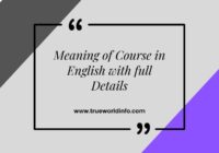 Meaning of Course in English