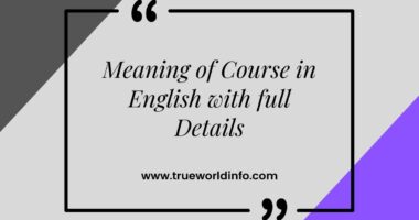 Meaning of Course in English