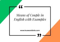 Means of Couple in English