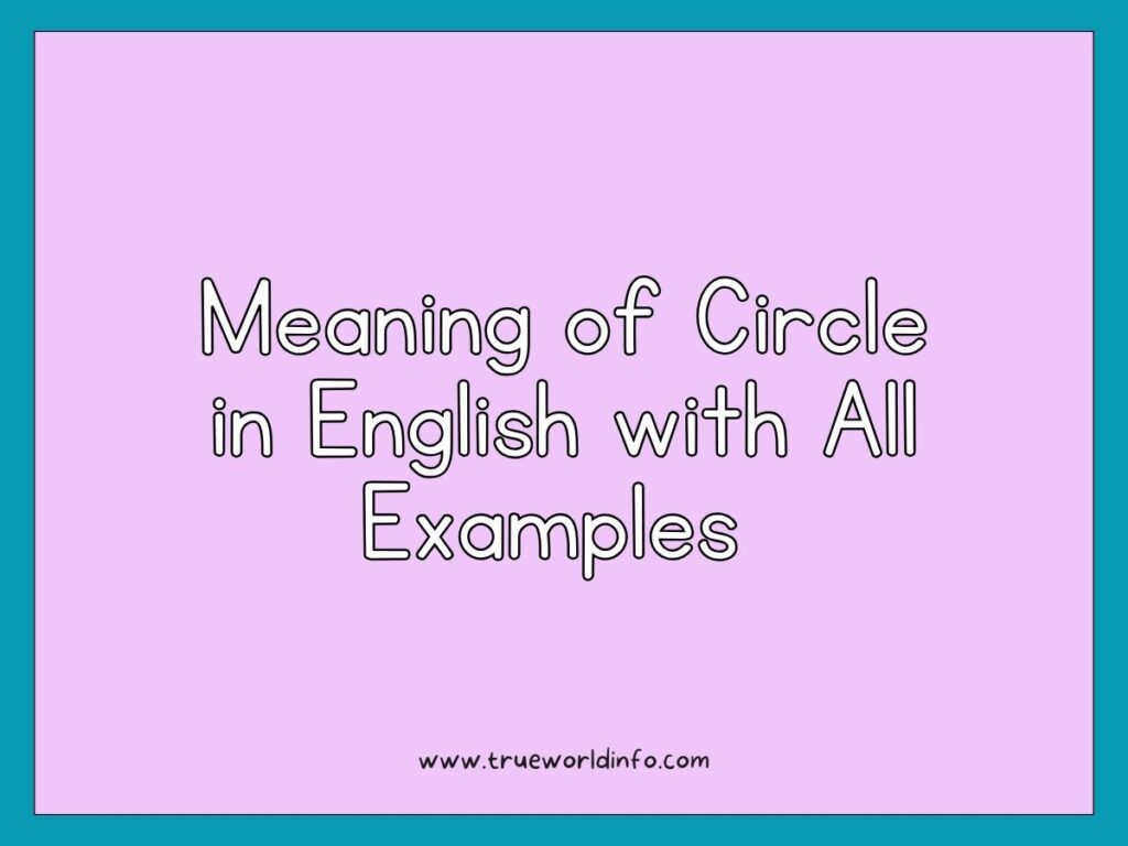 Meaning of Circle in English 